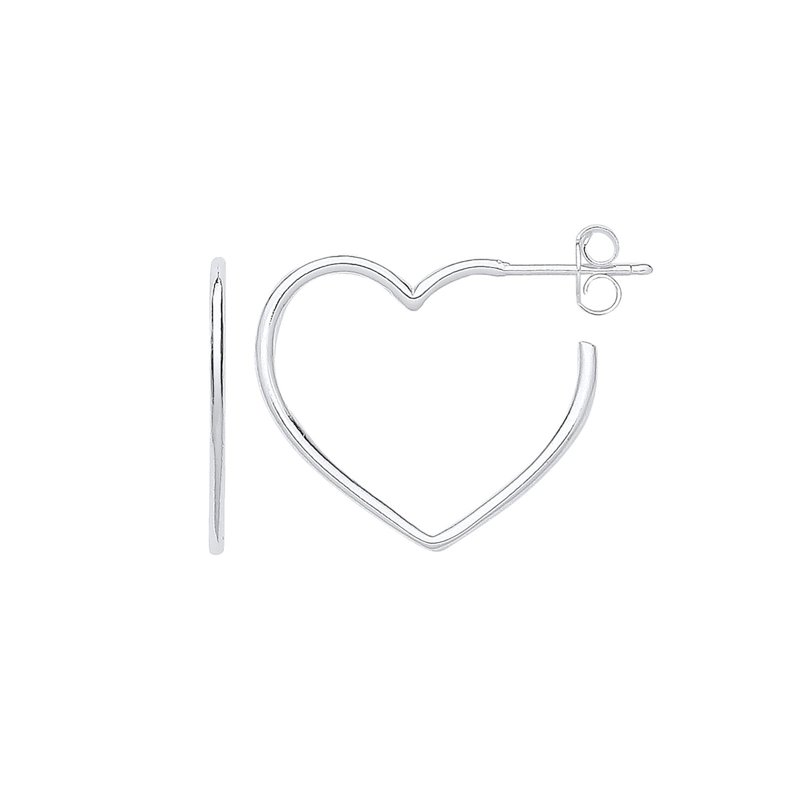 Silver Heart Hoop Earrings - Fine Ring - Certified Authentic - Swiss Made - UK Stock – Luxury Jewellery by Imperial Ti